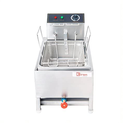 Kiran Enterprise 16 Liter Deep Fryer Vertical - Electric and Gas with Basket 16 L Electric & Gas Deep Fryer