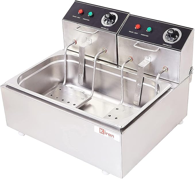Kiran Enterprises Stainless Steel Electric 23 Liter Capacity Deep Fryer for Restaurant and Kitchen and commercial Use