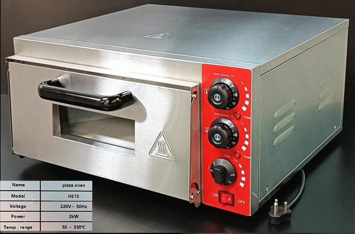 Electric Regular Pizza Oven with Stone + Inner & Outer Thermocol Packing - HS1S Single (16 x 16")