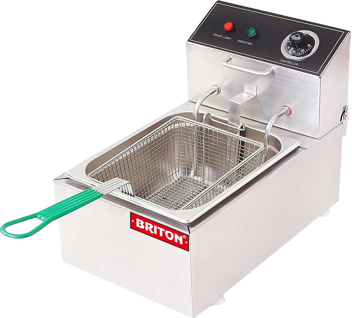 12-Litre Electric Fryer - Stainless Steel, Dual Heating Options, Adjustable Temperature Control for Commercial Use