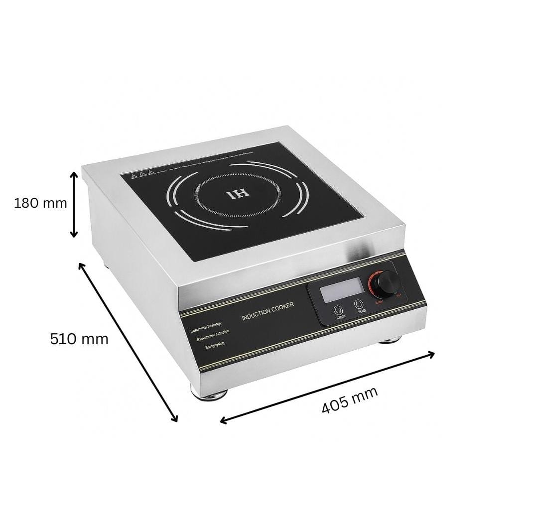 Kiran Full SS Premium Induction - K8 | 5000W | Square | Flat Base | Touchscreen + Switch Model