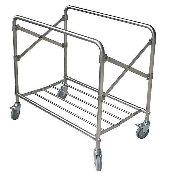SS Collapsible & Foldable Rectangle Laundry Trolley with Linen Bag