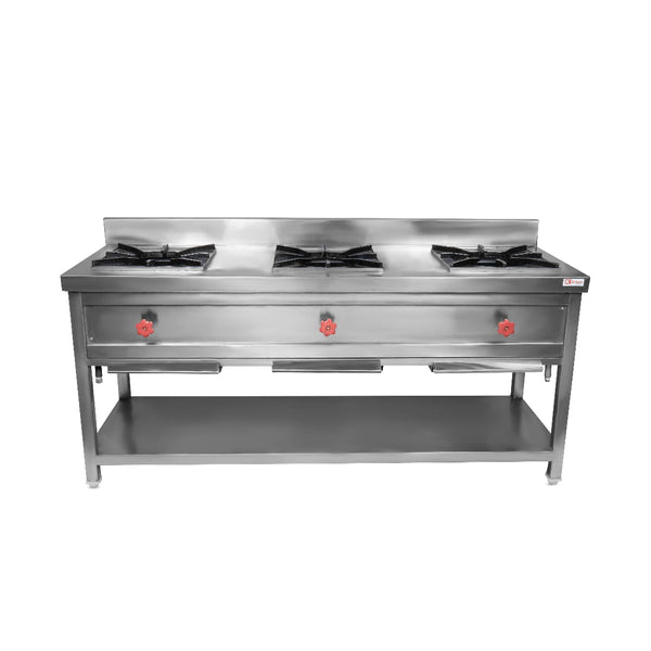 3 Burner Stainless Steel Manual Gas Stove