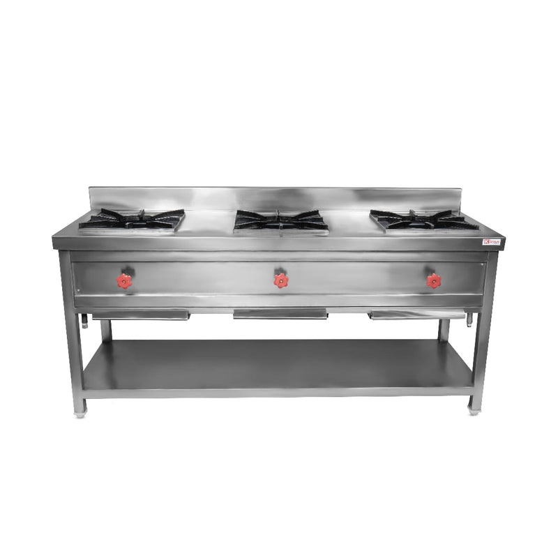 3 Burner Stainless Steel Manual Gas Stove
