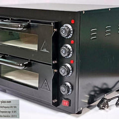 Electric Premium Black Body Pizza Oven with Stone (16*16'')-HS2S (Double)