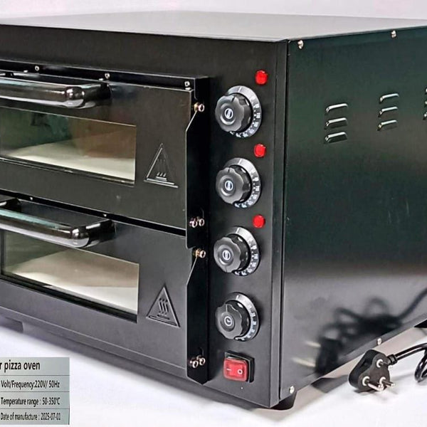 Electric Premium Black Body Pizza Oven with Stone (16*16'')-HS2S (Double)