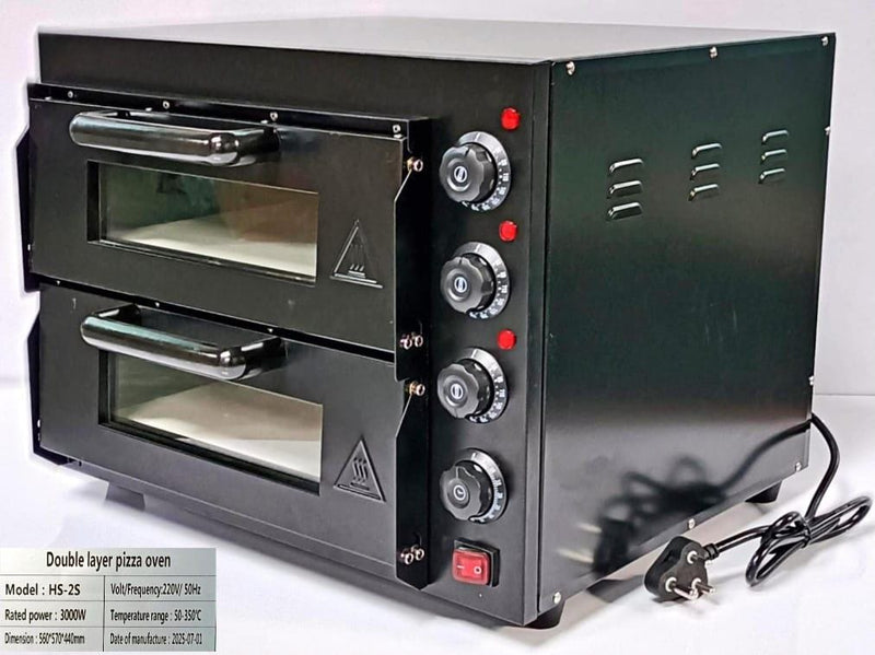 Electric Premium Black Body Pizza Oven with Stone (16*16'')-HS2S (Double)