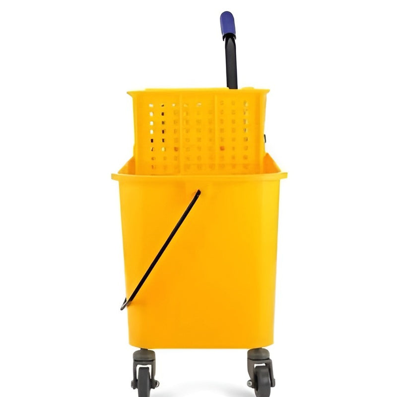 MS Handle Single Bucket Mop Wringer Trolley-20L | Virgin Plastic Body