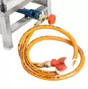 kiran Gas stove/Bhatti with Brass nut hose pipe, High Pressure Regulator and valve Stainless Steel Manual Gas Stove  (1 Burners)