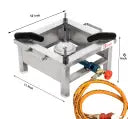 kiran Gas stove/Bhatti with Brass nut hose pipe, High Pressure Regulator and valve Stainless Steel Manual Gas Stove  (1 Burners)
