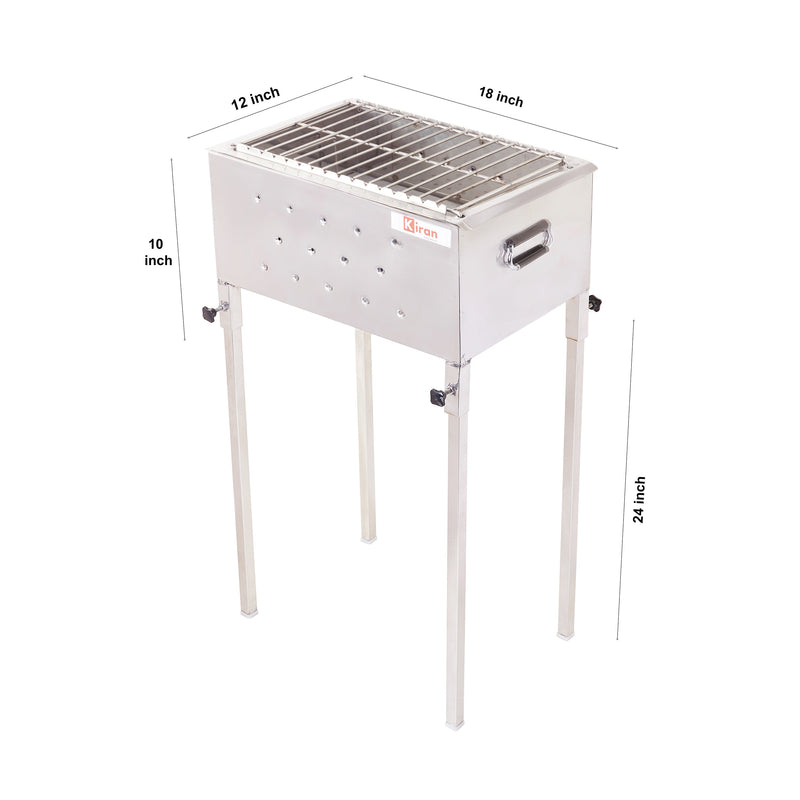 Kiran Charcoal Dual Body Barbecue Grill with Detachable Leg