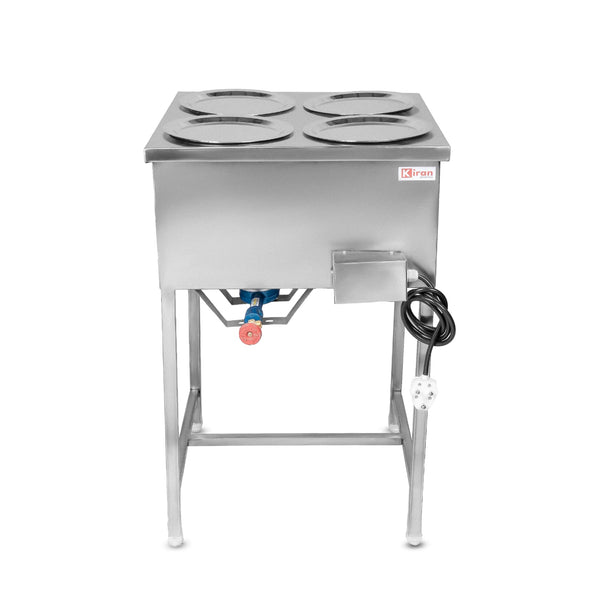 Kiran Stainless Steel 4-Pot Electric Bain Marie / Hot Case for Commercial Kitchen