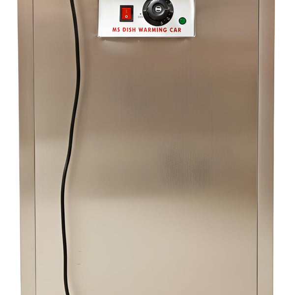 Electric Rectangle Shaped SS Plate Warmer with Temp Controller & Wheel Lock Function -Single (Capacity: 50 plates/batch | Max Plate Size: 38*28cm)
