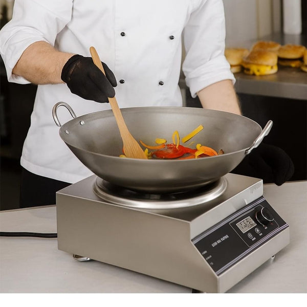 Kiran Full SS Square Induction - K9 | 5000W | Square | Wok Base (with 45cm Wok) | Touchscreen  + Switch Model