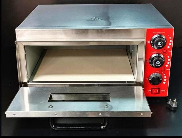 Electric Regular Pizza Oven with Stone + Inner & Outer Thermocol Packing - HS1S Single (16 x 16