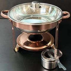 Chafing Dish with Transparent Lid - Rose Gold
