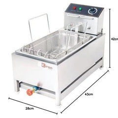 Kiran Enterprises 23 Liter Deep Fryer Vertical - Electric and Gas with Basket 23 Ltr CapacityElectric & Gas Deep Fryer