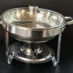 Chafing Dish with Transparent Lid - Silver