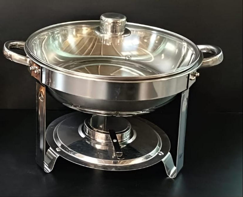 Chafing Dish with Transparent Lid - Silver