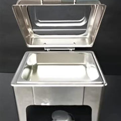 Chafing Dish Square 6L with Hydraulic Soft Close &  Gel Based Heating - SS PLAIN