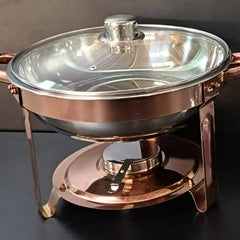 Chafing Dish with Transparent Lid - Rose Gold
