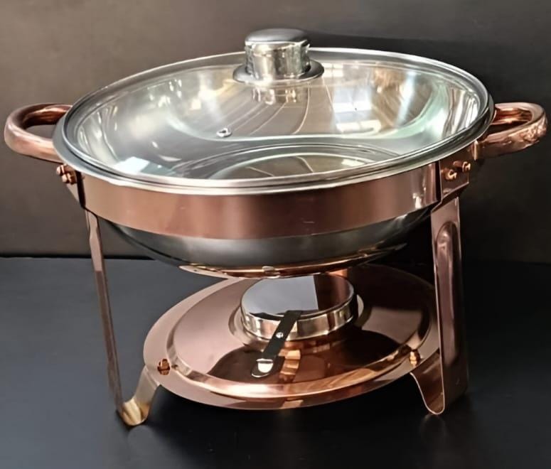 Chafing Dish with Transparent Lid - Rose Gold
