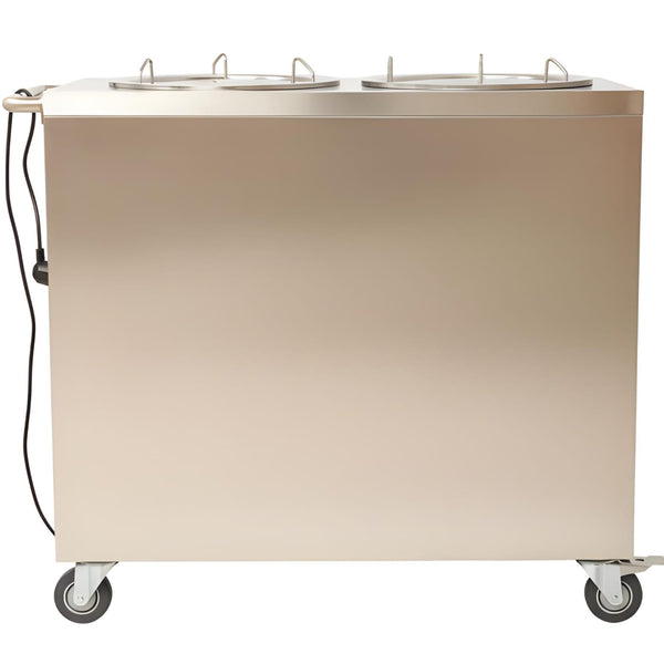 Electric Square Shaped SS Plate Warmer with Temp Controller & Wheel Lock Function - Double (Capacity: 100 plates/batch | Max Plate Size: 30.5cm Diameter)