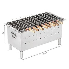KIRAN ENTERPRISES Charcoal Barbecue Grill Dual Stainless Steel Body, Free Standing