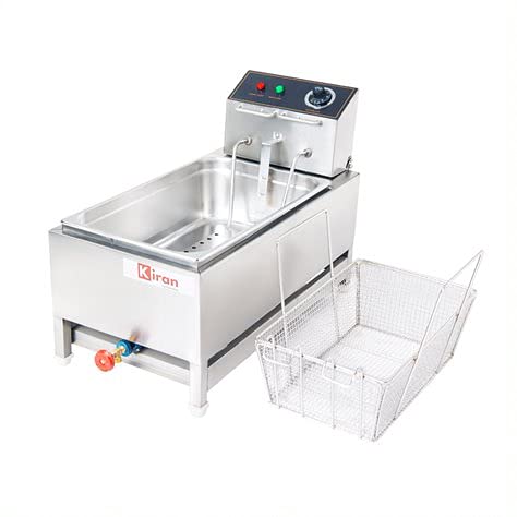 Kiran Enterprise 16 Liter Deep Fryer Vertical - Electric and Gas with Basket 16 L Electric & Gas  Deep Fryer