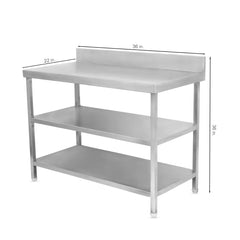 Stainless Steel Working Table / Cutting Table / Service Table / Preparation Table with 2 Under shelves