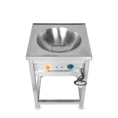 Electric Kadai 4.5KW for Commercial Use | Stainless Steel Body with Deep Bowl & Drain | Heavy-Duty Electric Wok Counter for Hotel, Restaurant & Catering Kitchen
