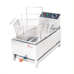 Kiran Enterprise 16 Liter Deep Fryer Vertical - Electric and Gas with Basket 16 L Electric & Gas  Deep Fryer