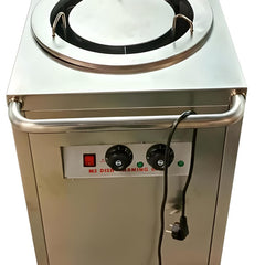 Electric Square Shaped SS Plate Warmer with Temp Controller & Wheel Lock Function - Double (Capacity: 100 plates/batch | Max Plate Size: 30.5cm Diameter)