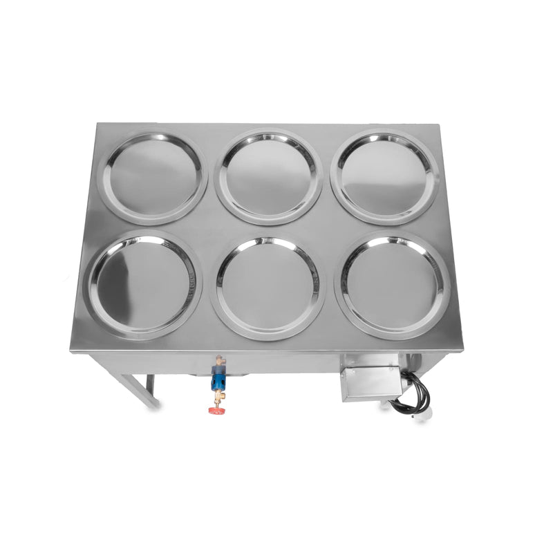 Kiran Stainless Steel 6-Pot Electric Bain Marie / Hot Case for Commercial Kitchen
