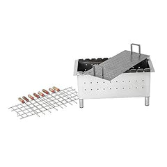 KIRAN ENTERPRISES Charcoal Barbecue Grill Dual Stainless Steel Body, Free Standing