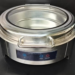 Chafing Dish Round 6L with Hydraulic Soft Close. Inbuilt Heater & Digital Temperature Controller - SS PLAIN