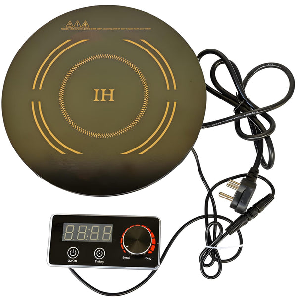 Kiran Full Black Body Induction - |  2500W | Round | Flat Base |  Removable Adapter &  Touchscreen + Knob Model
