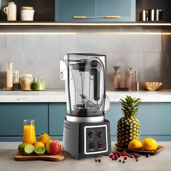 Electric 2L Soundproof Commercial Blender with Toughend Jar - Black