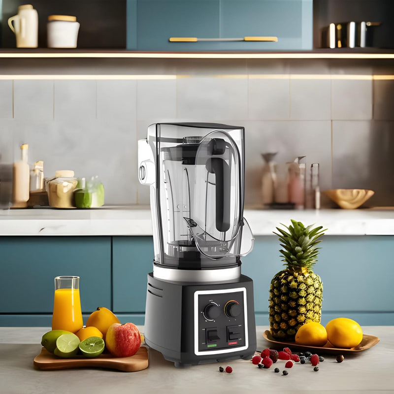 Electric 2L Soundproof Commercial Blender with Toughend Jar - Black
