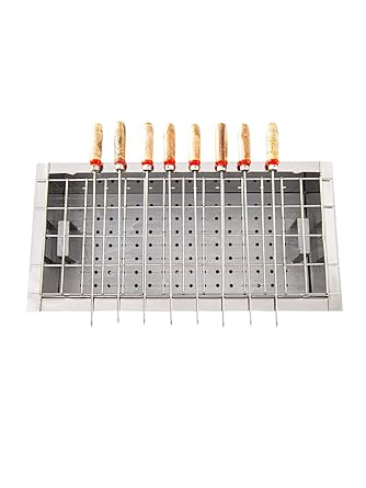 KIRAN ENTERPRISES Charcoal Barbecue Grill Dual Stainless Steel Body, Free Standing