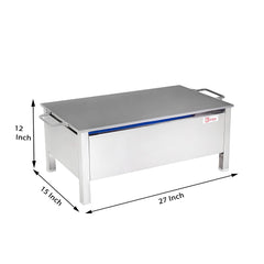 KIRAN ENTERPRISES Gas Hot Dosa Plate Stainless Steel Body with Plate size 15 x 27 for making Dosa, Capati Omlete Uttapa, radiant