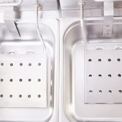 Kiran Enterprise Stainless Steel Electric 8 Liter Double Pan Deep Fryer with Detachable Leg for Restaurant and Kitchen and commercial Use