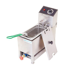 Kiran Enterprise Stainless Steel Electric & Gas 5 Liter Deep Fryer for Restaurant and Kitchen and commercial Use