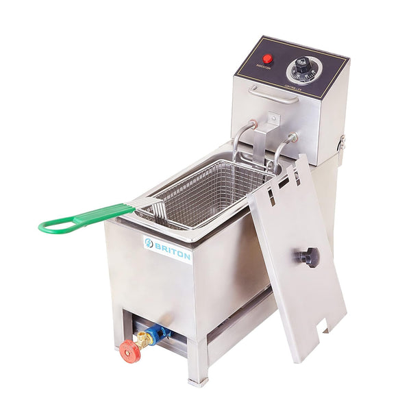 Kiran Enterprise Stainless Steel Electric & Gas 5 Liter Deep Fryer for Restaurant and Kitchen and commercial Use