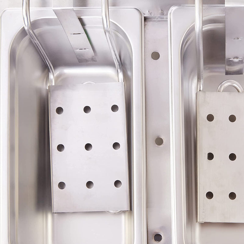 Kiran Enterprise Stainless Steel Electric 5 Liter Double Pan Deep Fryer for Restaurant and  Kitchen and commercial Use