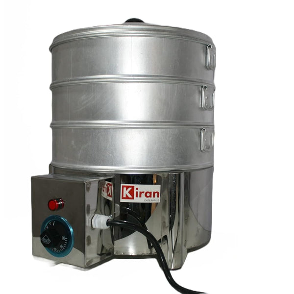 Kiran Enterprises Premium Aluminium Momos Maker & Steamer with Handles, Durable 3 Tier Steamer for Cooking, Suitable for Home, Hotels, Restaurant