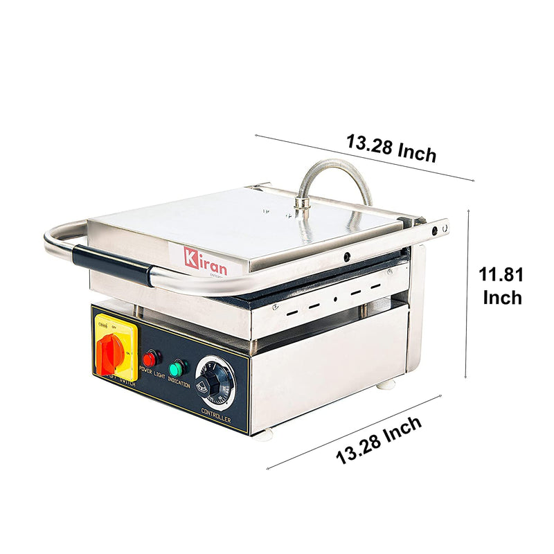 KIRAN ENTERPRISES Metal 3 Step Sandwich Griller Model Hotel Equipment For Restaurant And Kitchen And Commercial Purpose (White), 1000 Watts