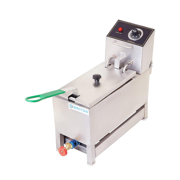 Kiran Enterprise Stainless Steel Electric & Gas 5 Liter Deep Fryer for Restaurant and Kitchen and commercial Use