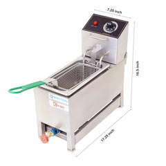 Kiran Enterprise Stainless Steel Electric & Gas 5 Liter Deep Fryer for Restaurant and Kitchen and commercial Use