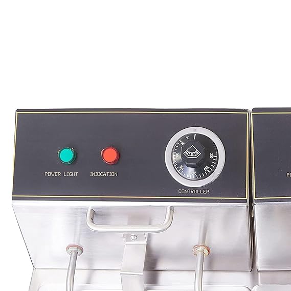 Electric & Gas 12+12 Liter Capacity Deep Fryer For Bulk Frying for Restaurant and Kitchen and commercial Use